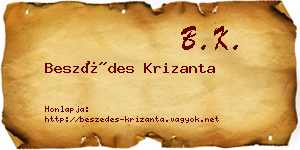 Beszédes Krizanta névjegykártya